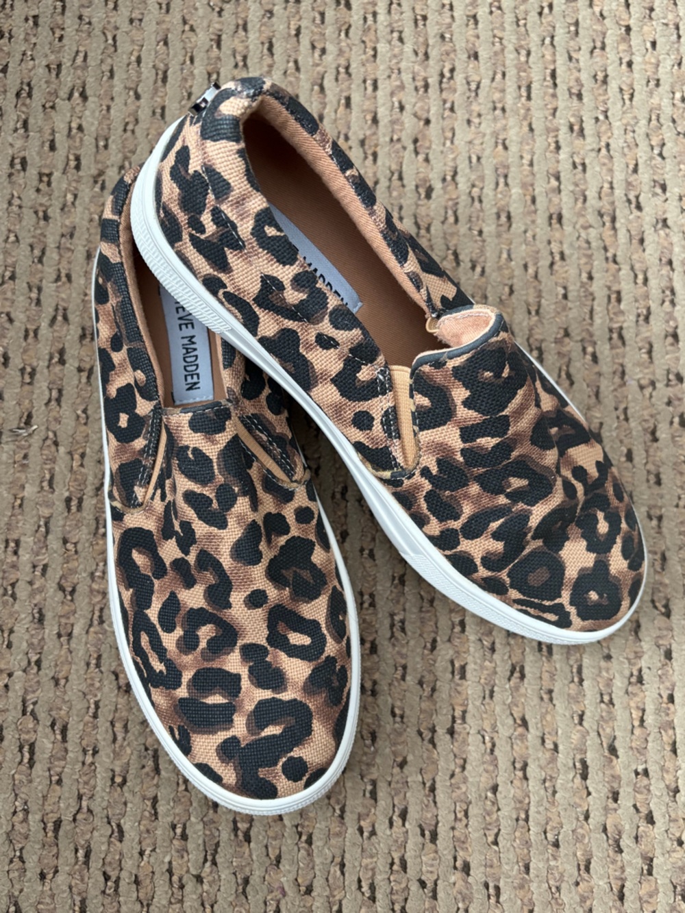 Steve Madden Leopard-Print Slip-On Sneakers - Tan & Black